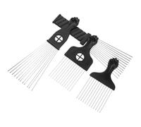 HOMSFOU Peines de Acero Inoxidable Cabello 4 Piezas Peine Desenredante Multifuncional de Púas Metálicas para Hombres y Peluqueros Uso Profesional y Doméstico