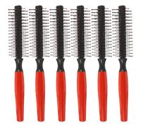 HOMSFOU Peines de Rodillo Antiestáticos 6 Piezas para Peinado Femenino, Cepillos Cabello Mango Largo, Desenredantes y Moldeadores, Ideales para Uso Secador y Cabello Rizado o Liso