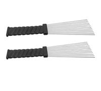 HOMSFOU Peines para Peluquería 2 Piezas Juego Cuerpo de Acero y Mango de Plástico para Peinar Pelucas y Cabello Natural en Salones