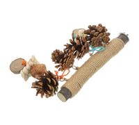 HOMSFOU Perca para Loros de Cuerda de Yute Trenzada Natural, Soporte de 20 Cm para Jaulas, Juguete Masticable para Pájaros, Accesorio para Entrenamiento y Entretenimiento de Aves