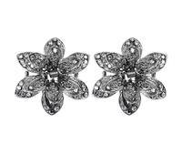 HOMSFOU Pinzas Cabello de Aleación Metálica Vintage Cristales, Diseño Hueco y Antideslizante, Color Gris, 2 Piezas, Accesorios para Peinados Elegantes y Uso Diario