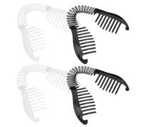 HOMSFOU Pinzas Cabello Tipo Banana 4 Piezas, Plásticas Pequeñas y Grandes, Colores Negro y Transparente, Clip Ligero Diseño Antideslizante para Mujeres y Niñas, Accesorio Versátil para