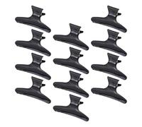 HOMSFOU Pinzas de Cabello de Salón 12 Unidades Negras de Plástico, Clips con Diseño de Alas para Fijación Segura sin Dañar el Pelo, Accesorios Profesionales para Peluquería y Uso