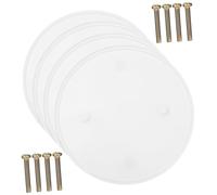 HOMSFOU Placa Ciega Redonda de Techo de Plástico 4 Piezas Tapa para Agujero Eléctrica Diseño Simple y Elegante para Interiores Accesorio de Pared Resistente a Desgaste