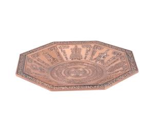 HOMSFOU Placa de Humo Versátil Octogonal de Hierro, Estilo Retro Rojo