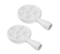 HOMSFOU Plato de Cerámica para Hornear Caracoles Asas Suaves, Bandeja Resistente Fondo Antideslizante, 2 Piezas, Adecuado para Horno y Cocina Vitrocerámica, Soporte para Caracoles al