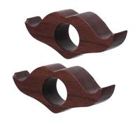 HOMSFOU Portapáginas de Madera de Nogal 2 Unidades, Soporte para Pulgar Ergonómico Diseño Bigote, 8,5 X 3,3 X 1,5 Cm, Marcador Portátil para Libros de Bolsillo, Novelas y Lectura en