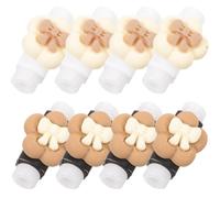 HOMSFOU Protectores de Cables de Carga 8 Piezas Diseño de Dibujos Animados, Funda Protectora para Cable de Datos, Plástico Resistente, Colores Crema y Café, para Prolongar Vida Útil