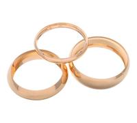 HOMSFOU Pulseras de Puño Anchas de Hierro Dorado, Juego de 3 Piezas Apilables Minimalistas, Brazaletes Metálicos Circulares para Mujer, Accesorio de Moda Casual y Formal