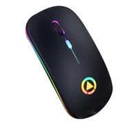 HOMSFOU Ratón Inalámbrico Recargable RGB con Luz Colorida Diseño Ergonómico Silencioso Batería Integrada De Gran Capacidad Transmisión y Cuatro Botones Multifunción para Uso Profesional
