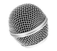HOMSFOU Rejilla Metálica para Cabeza de Micrófono, Cubre Malla de Repuesto de Metal, Protección Antiviento, Compatible con Micrófonos Profesionales, Diseño Clásico Plateado