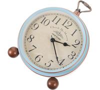 HOMSFOU Reloj Despertador Creativo de Mesa Metálico Retro Vintage Azul