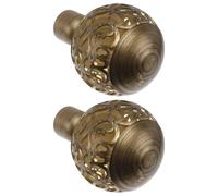 HOMSFOU Remates de Barra de Cortina de Hierro Diseño Hueco Floral, 2 Piezas 3/4 Pulgadas, Accesorios Decorativos para Extremo de Barra de Cortina en Decoración de Interiores