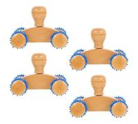 HOMSFOU Rodillo Masajeador Corporal de Madera 4 Piezas para Espalda y Cuello, Herramienta Manual para Masaje Muscular y Puntos Gatillo, Portátil para Alivio y Relajación en Casa y Oficina
