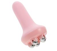 HOMSFOU Rodillo Masajeador Manual Portátil para Muslos y Abdomen, Herramienta de Masaje 5 Bolas Metálicas 360°, Equipo de Ejercicio y Relajación Muscular, Tamaño Mini, Color Rosa