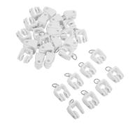 HOMSFOU Rodillos para Cortinas 30 Piezas, Deslizador Silencioso para Riel Curvo y Recto, Polea Doble de Plástico Duradero para Riel de Ventana, Accesorios para Cortinas en Hogar, Hotel