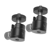 HOMSFOU Rótula De Trípode para Proyector y Cámara 360° Ajustable Mini De Aleación De Aluminio, Soporte para Fotografía y Vídeo, Portátil y Compacto, Color Plata, Pack De 2 Unidades