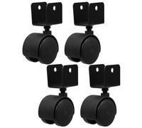 HOMSFOU Ruedas Giratorias Pequeñas para Muebles y Escritorios, Soporte de Abrazadera en U, 4 Piezas sin Freno, Ideales para Sillas de Oficina y Uso en Habitaciones Infantiles