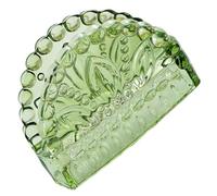 HOMSFOU Servilletero de Cristal Verde Diseño Delicado y Bordes Lisos, Soporte para Servilletas Pequeñas Adecuado para Fiestas y Decoración de Mesa Moderna