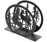 HOMSFOU Servilletero de Hierro para Encimera, Soporte para Servilletas Negro Tamaño 12x4x10.2 Cm Diseño de Ciervo Decorativo Moderno, Adecuado para Baño, Cocina y Comedor