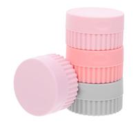 HOMSFOU Set de 4 Estuches Organizadores de Pastillas de Silicona Duradera, Colores Surtidos (Gris, Rosa, Lila y Rojo Sandía), Tamaño Compacto y Diseño Boca Ancha para Viaje y Cuidado
