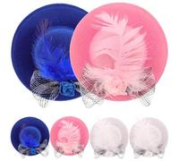 HOMSFOU Sombreros para Gallinas 6 Piezas Mezcla Colores Diseño Ajustable y Banda Elástica para Mascotas, Gorros de Tela Resistentes al Desgaste para Fiestas, Navidad y Color Aleatorio