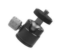 HOMSFOU Soporte De Cámara De Aluminio Cabezal Esférico Mini 1/4 Tornillo 360° Rotación para Trípode Multifunción, Accesorio para Proyección y Fotografía En Escritorio, Ligero y Ajustable, Negro