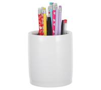 HOMSFOU Soporte De Lápiz De Cerámica Blanco Organizador De Escritorio Portalápices Decorativo Para Hogar Oficina 4.56X3.93X3.93In Fácil Acceso a Bolígrafo Y Lápices