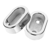 HOMSFOU Soporte para Barra de Armario 16mm de Aleación de Zinc Grueso, 2 Piezas, Brillo Galvanizado, Base Resistente para Colgar Ropa, Uso en Armarios y Barras de Cortina