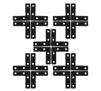 HOMSFOU Soportes de Esquina Planos en L para Muebles de Madera, Acero Inoxidable Negro 5x5 Cm, 20 Piezas, Refuerzo y Fijación para Estanterías y Proyectos de Bricolaje Hogar