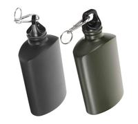 HOMSFOU Tanque de Agua Portátil Set de 2 Botellas de Agua Planas de Aleación de Aluminio con Gancho , Ligeras Prueba de Fugas Adecuado para Camping y Decoracion Colegio