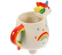 HOMSFOU Taza de Cerámica Unicornio 450 Ml Forma Divertida y Colorida Taza Linda para Café Chocolate Caliente y Té Adecuado para Oficina Hogar y Camping para Mujeres