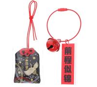 HOMSFOU Taza de té japonesa negro Omamori Sachet Charms Coche H Bolsa de la suerte Colgante Bolsa Adornos para la Salud Tráfico Bandera Japonesa