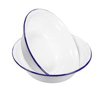 HOMSFOU Tazones Esmaltados Vintage para Sopa y Verduras 2 Piezas Redondos de Esmalte Resistente para Cocina y Exteriores