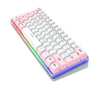 HOMSFOU Teclado De Membrana para RGB De Teclas Mini Teclado Compacto para Ordenador Portátil De Escritorio para Casa u Oficina