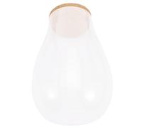 HOMSFOU Terrario de Vidrio Hidropónico 20x14 Cm Tapón de Madera, Botella para Micropaisajismo y Plantas de Briofitas, Estación de Propagación Adecuado para Decoración Interior y Cultivo