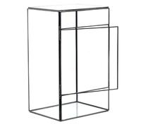 HOMSFOU Terrario de Vidrio Negro para Micropaisaje, Jardinera Ecológica de Cristal Pequeña, Contenedor Transparente para Plantas, Soporte para Decoración de Mesa en Salón