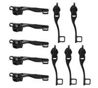 HOMSFOU Tiradores de Cremallera de Metal Doble Capa, Accesorios de Reemplazo Aplicables para Maletas, Orificio de Bloqueo Único, Color Negro, 5 Pares, para Reparación y Viajes Exteriores