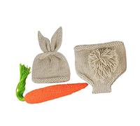 HOMSFOU Traje Conejito Suéter y Pantalones Gorro De Crochet Accesorios De Fotografía Ideal para Recién Nacidos y Sesiones Fotográficas