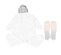 HOMSFOU Traje Protector de Apicultor Profesional Ventilado con Guantes de Poliéster para Apicultura en Primavera y Verano, Ropa Transpirable y Resistente