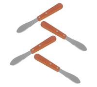 HOMSFOU Utensilios para Queso 4 Piezas Mango de Madera, Cuchillos Multifunción para Untar Mantequilla y Cortar Queso, Espátulas Prácticas para Cocina Profesional