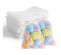Homshsjhkis 100 Pcs Bolsas Regalo de Organza, 10 x 15 cm Bolsitas Regalo Pequeña con Cordón Satén, Color Blanco Bolsita de Tul para Envoltura Joyas, Festivales, Cumpleaño, Bodas Favores y Dulce
