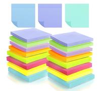 Homshsjhkis 1600 Notas Adhesivas de 76 x 76 mm, Posits para Libros, Pack de 12 Bloc de Notas,100 Hojas por Bloc, 8 Colores, Notas Autoadhesivas, Extra Adhesivas para Listas de Tareas y Recordatorios