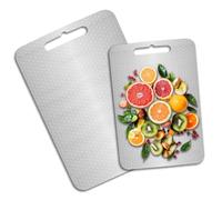 Homshsjhkis 2 Pcs Tabla Cortar Acero Inoxidable, Cutting Board con Asa, Profesional Tablas para Cortar Antideslizante, Antibacteriano y Antibacteriana Fáciles Limpiar, Apto Lavavajillas, Sin BPA