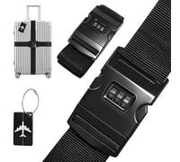 Homshsjhkis 2 Piezas Correa Maleta, Identificador de Maletas, Luggage Strap Antideslizantes Ajustables con Candado Combinación, Etiqueta Maleta Viaje, Viajes Accesorios para Seguridad del Equipaje