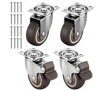 Homshsjhkis 4 Pcs Ruedas para Muebles Pesados, 25 mm Ruedas Giratorias que No Dejan Marcas, 2 con Freno y 2 sin Freno, Antideslizantes Silenciosas y Estables, Palets Engomadas para Uso Doméstico