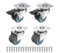 Homshsjhkis 4 Pcs Ruedas para Muebles Pesados, 50 mm Ruedas Giratorias que No Dejan Marcas, 2 con Freno y 2 sin Freno, Antideslizantes Silenciosas y Estables, Ideales para Uso Doméstico, Industrial