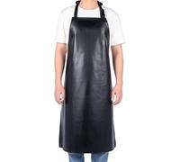 Delantal impermeable de vinilo resistente al agua y ultraligero, delantal industrial - Unisex adulto - Negro