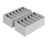 Homsorout Organizador de cajones para ropa interior - Juego de 2 organizadores de armario para armario PAX, 30 x 15 x 9 cm, cambiador de bebé para calcetines, ropa infantil, gris