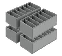 Homsorout Organizador de cajones para ropa interior - Juego de 4 organizadores de armario para armario PAX, 30 x 15 x 9 cm, cambiador para calcetines, ropa infantil, gris oscuro